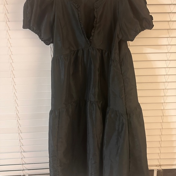 Kika Vargas Black Puff Sleeve Midi Dress - Picture 3 of 7